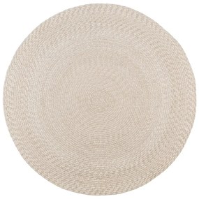 Tappeto rotondo per esterni in fibre riciclate color crema ø 180 cm Menorca - House Nordic