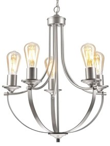 Lampadario a sospensione con catena GINA 5xE27/60W/230V cromo