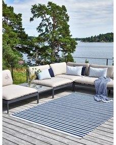 Tappeto da interno/esterno blu/color crema 70x120 cm Teo Denim – Pappelina