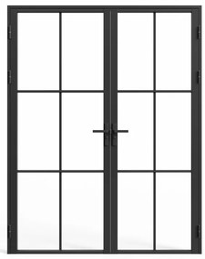 Blocco porta a due battenti H204 cm x L146 cm in Alluminio e Vetro temperato - SEROTO
