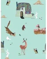 KEK Amsterdam Carta da parati Forest Animals - Mint