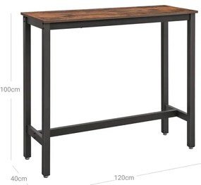 Tavolo da bar BARTIS marrone/nero