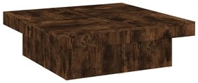 Tavolino da salotto rovere fumo 90x90x28 cm legno multistrato