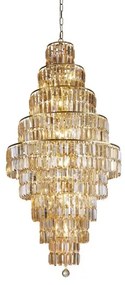 Lampadario empire 13lt - metallo ottone satinato e vetro champagne