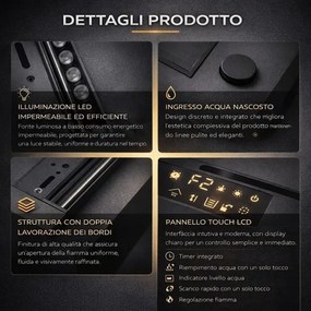 Camino elettrico a Vapore Acqueo 3D bruciatore inserto da incasso L 150 DFVAPO150