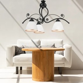 Lampadario a sospensione con catena RETRO II 3xE27/60W/230V nero