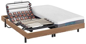 Set da relax doghe e sospensioni memory foam DIONYSOS di DREAMEA - motori OKIN - quercia - 2 x 90 x 200 cm