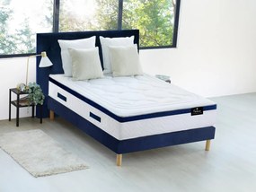Materasso matrimoniale francese ibrido a molle insacchettate memory foam motivo singolo 140 x 190 cm sp.30 cm Blu - MARQUIS di  PALACIO