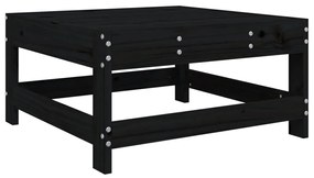 Set Salotto da Giardino 6 pz Nero in Legno Massello di Pino