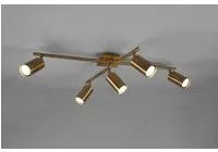 Plafoniera Con 5 Faretti Orientabili Marley Ottone Invecchiato Trio Lighting