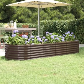 Letto Giardino Acciaio Verniciato A Polvere 224x80x36cm Marrone /