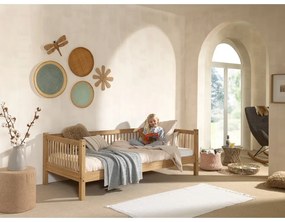 Letto per bambini in legno di quercia in colore naturale con letto estraibile e contenitore 90x200 cm Forrest - Vipack
