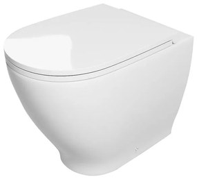 Vaso WC filomuro e parete KERASAN aquatech, sedile escluso P 55.5 x L 35.5 x H 42 cm bianco lucido