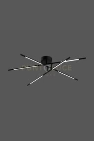 Lampadario da soffitto 6 nero matto led 30w 2400lm 3000k dimmerabil...