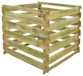 Bidone Per Compost A Doghe 0,54 M3 İn Legno Quadrato /