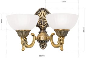 Orion WA 2-1201/2 - Applique ROCCA 2xE27/60W/230V bronzo/bianco