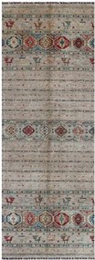 Samarkand Tappeto orientale 120 x 340 Nero (Pakistan) Annodato A Mano