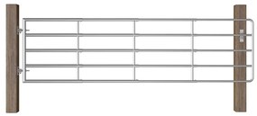 Cancello Da Giardino İn Acciaio 5 Sbarre (115-300)x90cm Argento /