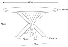 Kave Home - Tavolo rotondo Argo di DM laccato nero e gambe in acciaio con finitura nera Ã˜ 120 cm