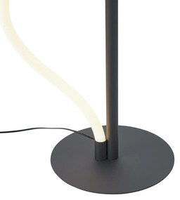 Lampada da terra moderna nera con LED dimmerabile a 3 livelli - Twirl