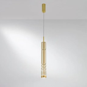 Lampadario LED glamour LED-CROOKES-S-AMB rame Ø8cm, luce calda 1300 lumen, LUCE AMBIENTE DESIGN