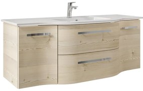 Mobile da bagno sospeso sotto lavabo L 126 x H 48 x P 49.5 cm rovere, 2 cassetti, 2 ante PELIPAL Contea