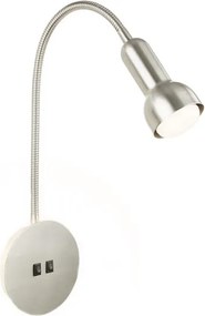 Briloner 2178012 - LED Lampada flessibile da muro 1xE14/10W/230V + LED/3W cromo