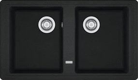Lavello 2 vasche in fragranite nero FRANKE Malta L 86 x L 50 cm