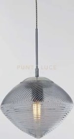 Lampadario a sospensione greenwich prisma cromo e acquamarina 1 luc...