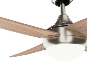 Plafoniera con timer e ventilatore in colore naturale chiaro ø 13 cm Achilia - SULION