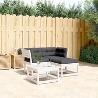 Set Divani Giardino 3 pz con Cuscini Bianco Legno Massello Pino 3216991