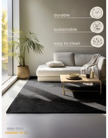 Tappeto nero in iuta 190x280 cm Bouclé – Hanse Home