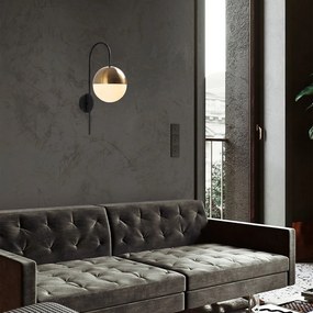 Lampada da parete nera/dorata ø 20 cm Bastos – Opviq lights