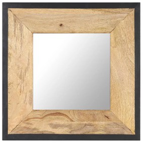 Specchio 50x50 Cm İn Legno Massello Di Mango /