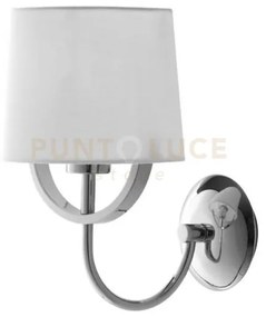 Applique a parete astoria cromo e bianco 1 luce attacco e27 18x27,5...