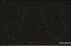 Bosch - Serie 6 PIV831HB1E Piano cottura a induzione 80 cm 5 zone standard Nero. Colore del prodotto: Nero, Posizionamento dell'apparecchio: Da