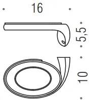 Colombo Link B2401S Porta Sapone Sinistro a parete in Vetro Acidato Naturale cromo