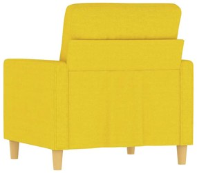 Poltrona giallo chiaro 60 cm in tessuto