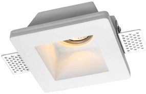 Portafaretto GU10 o MR16 Quadrato in Gesso Pitturabile Ø120x120 mm