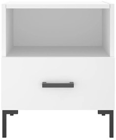 Comodino bianco 40x35x47,5 cm in legno multistrato