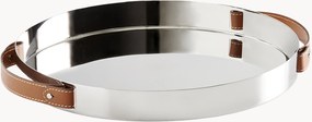 Vassoio rotondo con manici in pelle Wyatt