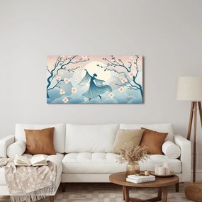 Quadro su tela – Sagoma di ballerina tra i ciliegi in fiore