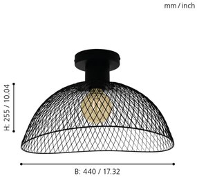 Eglo 43303 - Plafoniera POMPEYA 1xE27/60W/230V