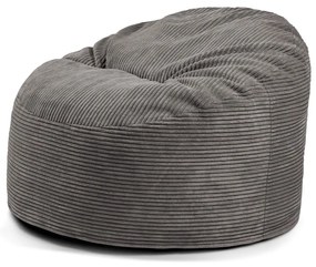 Pouf a sacco per bambini grigio scuro con rivestimento in velluto a coste Om 85 – SLOWDOWN