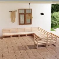 Set Divani da Giardino 10 pz in Legno Massello di Pino 3076004