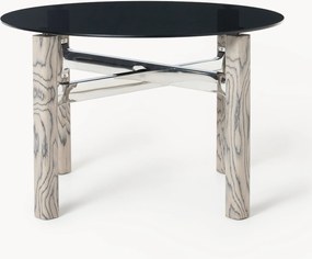 Tavolo da pranzo con piano in vetro Sam, in varie misure