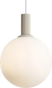 Lampada a sospensione scandinava beige con vetro opalino - Polly
