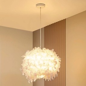 Lampada a sospensione Lindby Heven, Ø 53 cm, bianco, plastica, E27