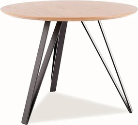 Tavolo Tetis in rovere/nero - ø100/h76 cm