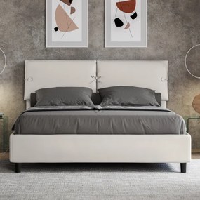 Letto con rete imbottito 160x190 similpelle bianco Sleeper